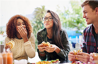 millennials eating sandwiches